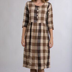 Pyne and Smith Plaid Linen Dress